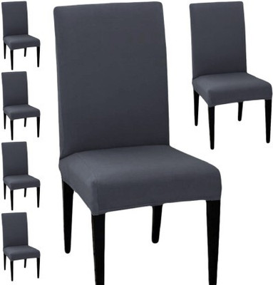 Shine Creation Polycotton 1 Seater Chair Plain Cover(Pack of 6 Grey)