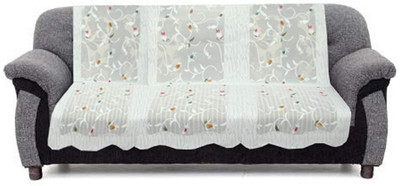 WiseHome Polycotton 3 Seater Sofa Floral Cover(Pack of 6 White)