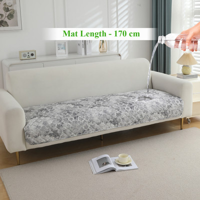 HOKiPO Polyester Abstract 3 Seater Sofa Cover(170 cm Waterproof Sofa Mat - Abstract Pale Grey Pack of 1)
