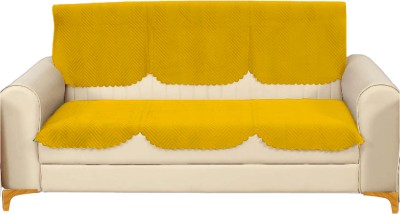 Fashion Throw Velvet Geometric Sofa Cover(Yellow Pack of 2)