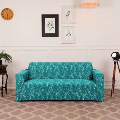 Stuff N' Fluff Polyester Abstract Sofa Cover(Teal Pack of 1)