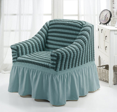 Multitex Polyester Plain 1 Seater Sofa Cover(Aqua Pack of 1)