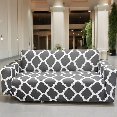 NAYISHI Polyester Geometric 3 Seater Sofa Cover(Multicolor Pack of 1)