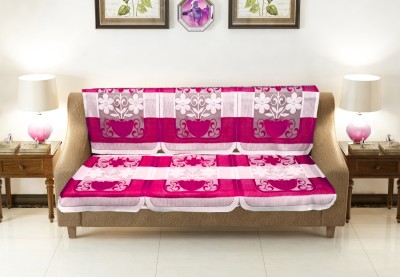 FAIRY HOME Polycotton Floral Sofa Cover(pink Pack of 6)