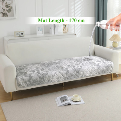 HOKiPO Polyester 3 Seater Sofa Abstract Cover(Pack of 1 170 cm Waterproof Sofa Mat - Motifs Cloud Grey)