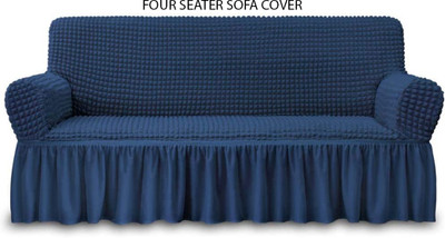Magic Cover Polyester 3 Seater Sofa Striped Cover(Pack of 1 Blue)