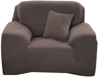 FurShine Polyester 1 Seater Sofa Plain Cover(Pack of 1 Brown)