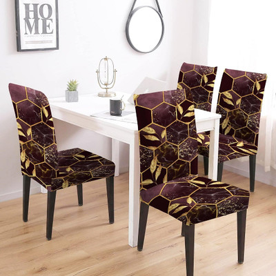 Rabhnoor Polycotton 1 Seater Chair Geometric Cover(Pack of 4 Multicolor)