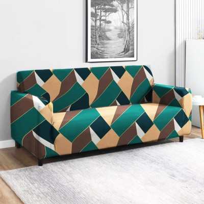 Shri Paras Traders Polyester Geometric Sofa Cover(GREEN Pack of 1)