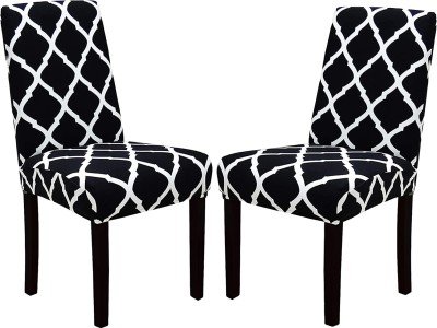 ComfyStyle Polyester Abstract Chair Cover(Black Pack of 2)