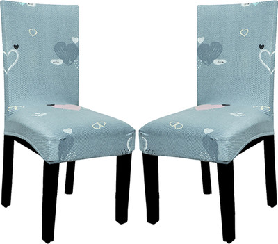 Magic Cover Polyester Abstract 1 Seater Chair Cover(Grey Pack of 2)