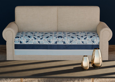 Fashion Throw Velvet 2 Seater Sofa Striped Cover(Pack of 1 Crystal)