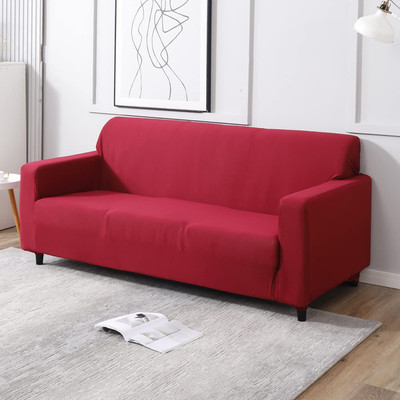 Dakshya Industries Polycotton Plain 3 Seater Sofa Cover(Red Pack of 1)