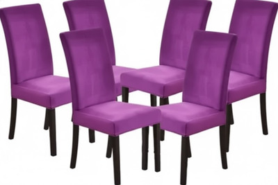 Sheikh Decore Velvet 1 Seater Chair Plain Cover(Pack of 6 PURPLE)