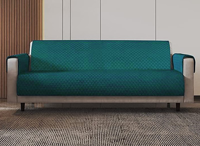 Fashion Throw Velvet 3+1+1 Seater Sofa Geometric Cover(Pack of 1 Teal)