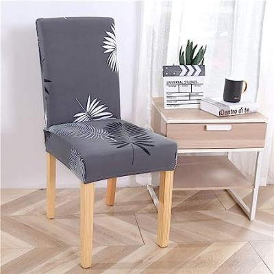 NAYISHI Polycotton Geometric Chair Cover(grey Pack of 1)