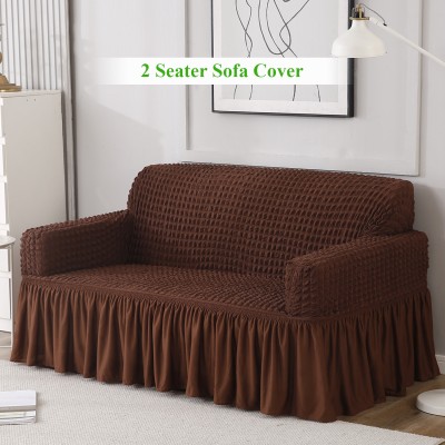 HOKiPO Polyester Plain Sofa Cover(Dark Brown Pack of 1)