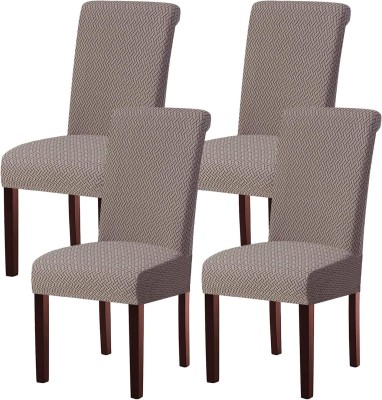 DFH Polycotton Plain Chair Cover(Premium soft fabric , Brown , Pack of 4)