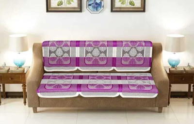 WONDERLAND Polycotton Floral 3 Seater Sofa Cover(Multicolor Pack of 6)