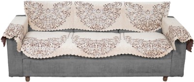 Fashion Throw Chenille Embroidered Sofa Cover(Beige Pack of 4)