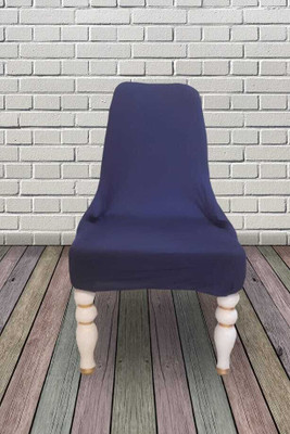 e1.88 Polyester Plain 1 Seater Chair Cover(Blue Pack of 1)