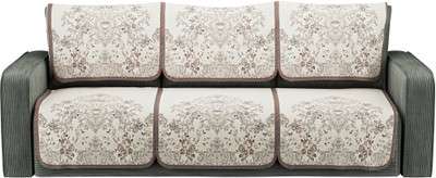 KUBER INDUSTRIES Cotton 3 Seater Sofa Abstract Cover(Pack of 6 Brown)