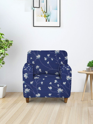 Flipkart SmartBuy Polyester 1 Seater Sofa Floral Cover(Pack of 1 Blue)