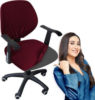 HOKiPO Jacquard 1 Seater Chair Plain Cover(Pack of 1 Burgundy)