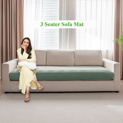 HOKiPO Jacquard 3 Seater Sofa Geometric Cover(Pack of 1 Sofa Seat Cushion Cover, Green)