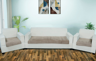 AMAZE ATTIRES Velvet Plain 3+1+1 Seater Sofa Cover(SOFA COVER (3+1+1) 5 seater Pack of 3)
