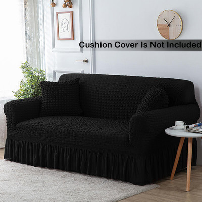 lukzer Polyester Checkered 1 Seater Sofa Cover(Black Pack of 1)