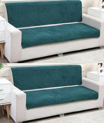 Fashion Throw Velvet 3+2 Seater Sofa Floral Cover(Pack of 1 Teal)
