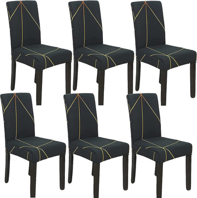 ADstore Polycotton 1 Seater Chair Geometric Cover(Pack of 4 grey)