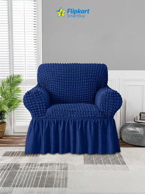 Flipkart SmartBuy Polyester Plain 1 Seater Sofa Cover(Blue Pack of 1)