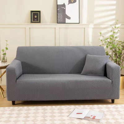 lukzer Polyester Geometric 4 Seater Sofa Cover(Grey Pack of 1)