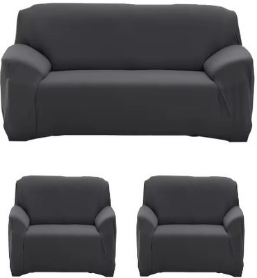 Flipkart SmartBuy Polycotton Plain 3+1+1 Seater Sofa Cover(Grey Pack of 3)