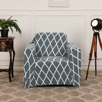 Gifts Island Polyester Geometric Sofa Cover(Grey Pack of 1)