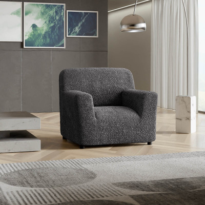 Bellissima Covers Pet Friendly 1 Seater Sofa Plain Cover(Pack of 1 Graphite)