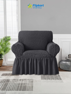 Flipkart SmartBuy Polyester Plain 1 Seater Sofa Cover(Black Pack of 1)