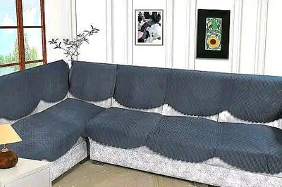 papsun Polyester 3+2+2 Seater Sofa Floral Cover(Pack of 14 DARK GREY VELVET SOFA COVER PANEL (7*2)-14 PCS)