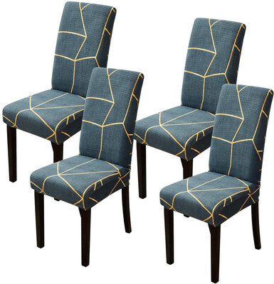 KriShyam Polyester Geometric 1 Seater Chair Cover(Multicolor Pack of 4)