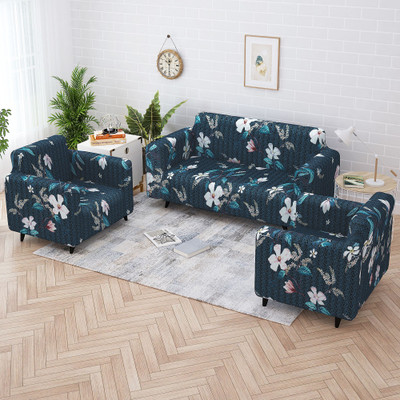 Story@home Polyester 3+1+1 Seater Sofa Plain Cover(Pack of 3 Navy Blue)