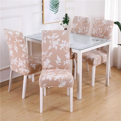 FAMEUX Polycotton Floral Chair Cover(Grey Pack of 6)