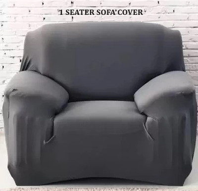 TONY STARK Polycotton Plain 1 Seater Sofa Cover(Grey Pack of 1)