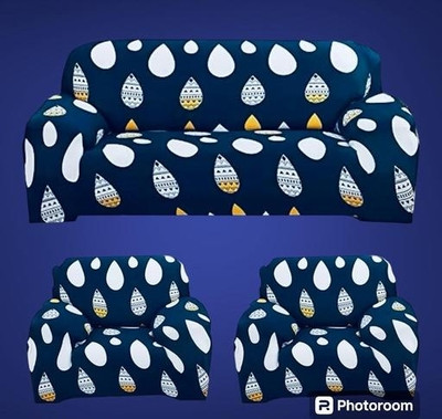 GURU KIRPA TEXTILE Polycotton 3+1+1 Seater Sofa Floral Cover(Pack of 3 Blue)