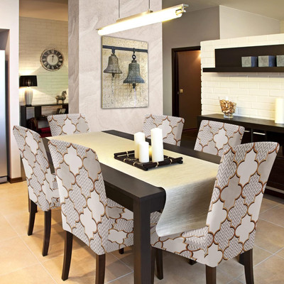 Rabhnoor Polycotton 1 Seater Chair Abstract Cover(Pack of 6 Multicolor)