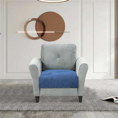 F i Polyester Plain 1 Seater Sofa Cover(Blue Pack of 3)