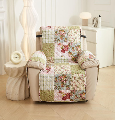 HOUSE OF QUIRK Polyester Floral 1 Seater Sofa Cover(Red Pack of 1)