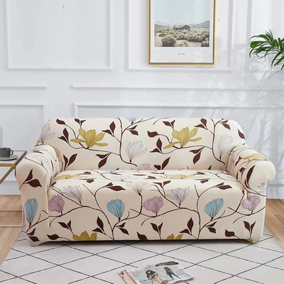 TURIYA Polyester Floral 3+1+1 Seater Sofa Cover(Multicolor Pack of 1)