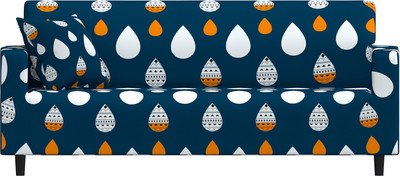 B BESTILO Polyester Checkered 3 Seater Sofa Cover(Blue Drop Pack of 1)